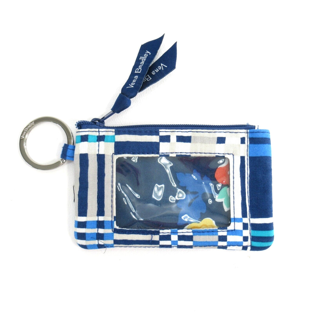 Vera Bradley Key Ring ID Case Handbag Women Zip It Santiago Credit Cards Coin